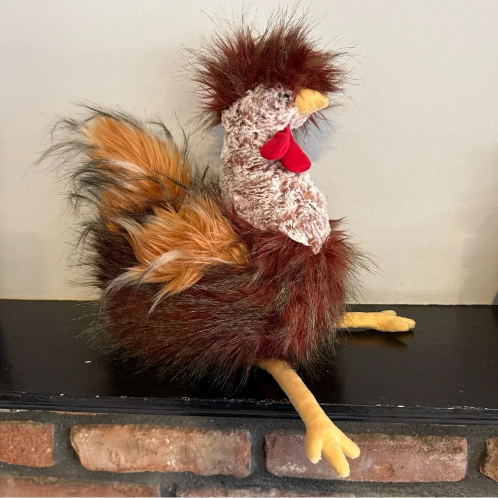 Feathered Fun Rooster Bird Toy - Red and Brown